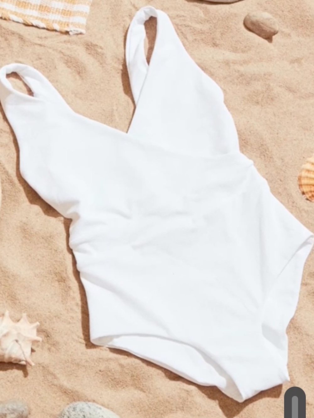 Cossie + Co Ashley Swimsuit - Solid White Wrap Textured Modest - 10 US